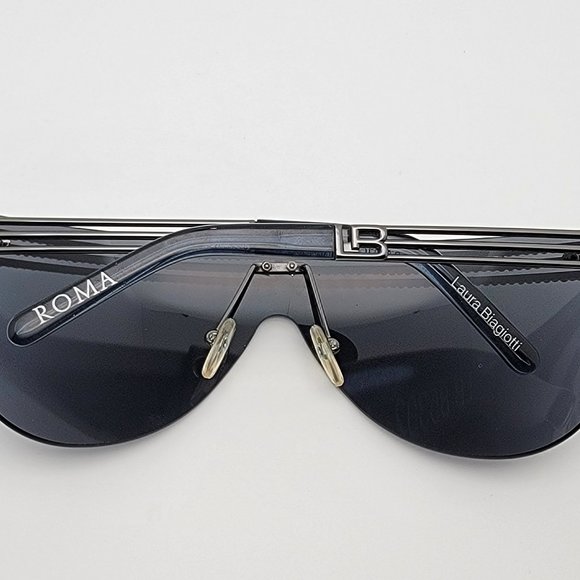 Laura Biagiotti Roma LB85392 180 Gunmetal Frame Grey Lens Shield Sunglasses main image 7